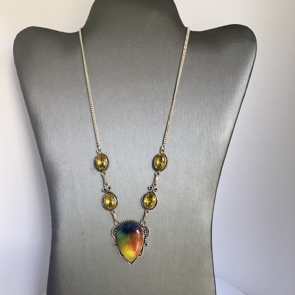 Rainbow Solar Quartz/Cintrine GS on 925 solid SS